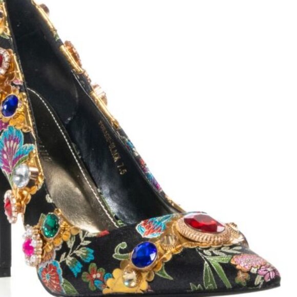 AZALEA WANG " PAISLEY PROMISES " BLACK EMBELLISHED PUMP(BRAND NEW !!!!!!!!!! - Picture 2 of 7